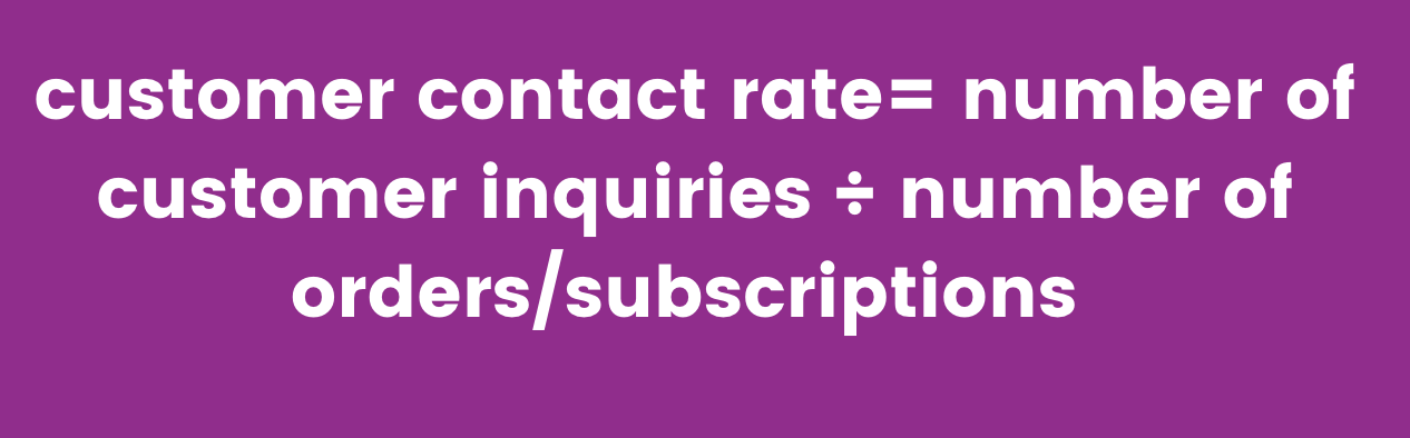 Customer contact rate formula