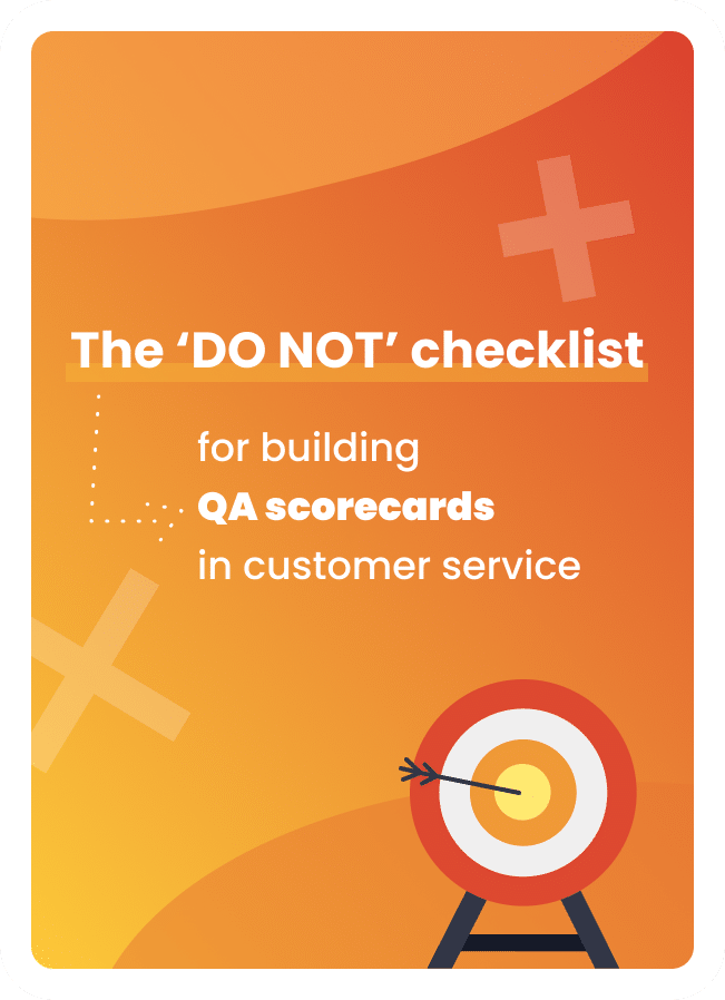 do not checklist for qa scorecards
